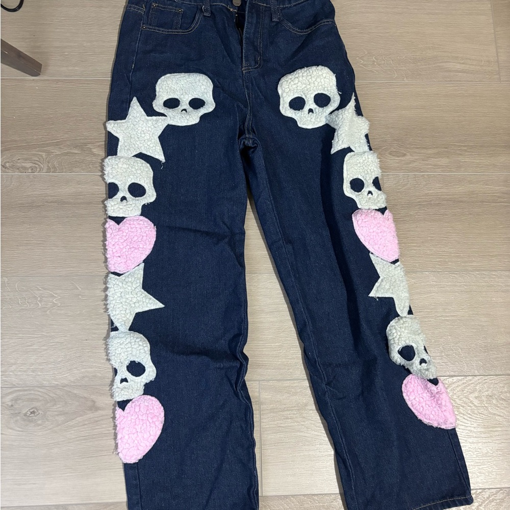 Made Extreme Pink and White Women's Jeans